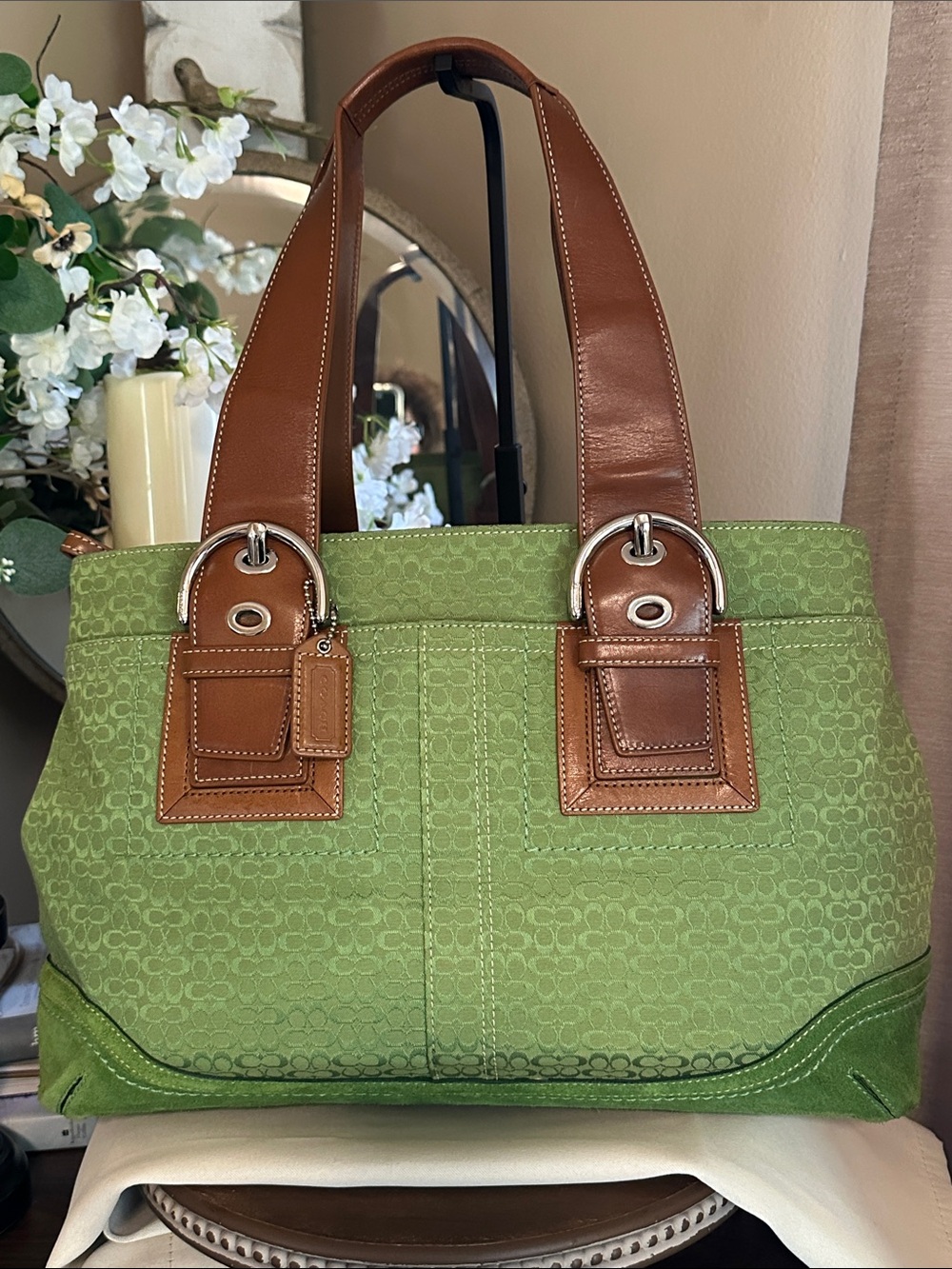 Vintage COACH Y2K Large Soho Signature Jacquard Satchel (Style F10928) - Picture 4 of 16